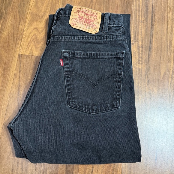Levi's Other - Vintage Levi's 505 Regular Fit Charcoal Straight Jeans Size W31 L34